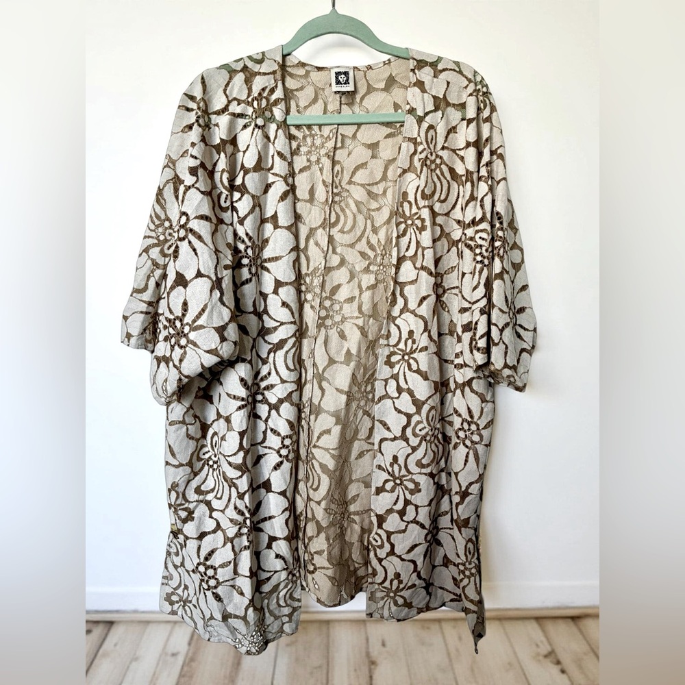 Anne Klein Floral Beige Kimono